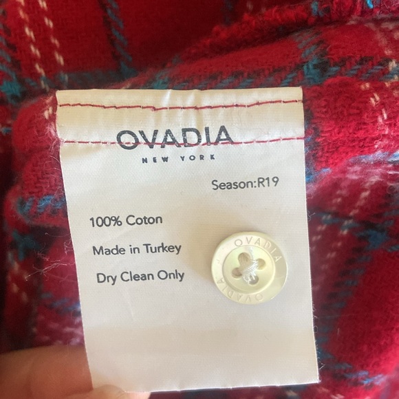 OVADIA Shacket. Red Plaid Oak Workshirt w/ Pockets Men’s Small - Picture 6 of 8
